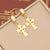 Expressive Cross Stainless Steel Electroplating Earrings