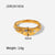 Women IG Style Circle Geometric Stainless Steel 18K Gold Plated Rings