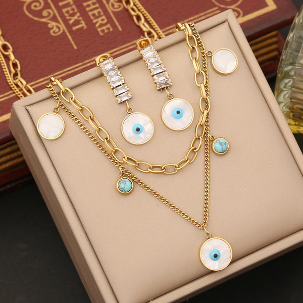 Expressive Eye Stainless Steel Electroplating Necklaces