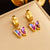 Fashion Butterfly Insect Titanium Steel Electroplating Earrings