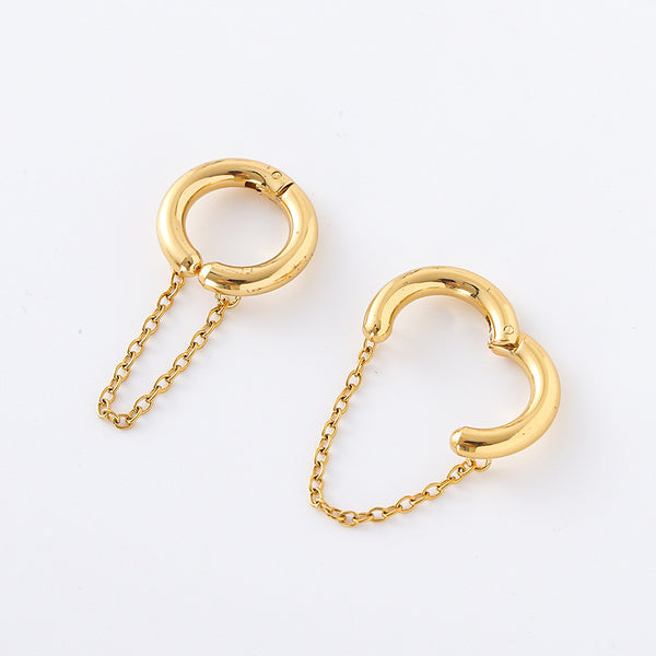 IG Style Round Geometric Stainless Steel Electroplating Stud Earrings