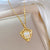 Korean Women Moon Geometric Stainless Steel Electroplating Necklaces