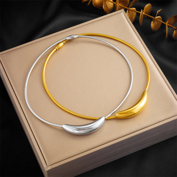 Fashion Round Titanium Steel Electroplating Necklaces