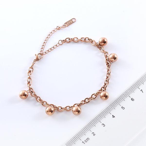 Women Minimalist Asymmetrical Circle Chain Geometric Stainless Steel Electroplating Bracelets