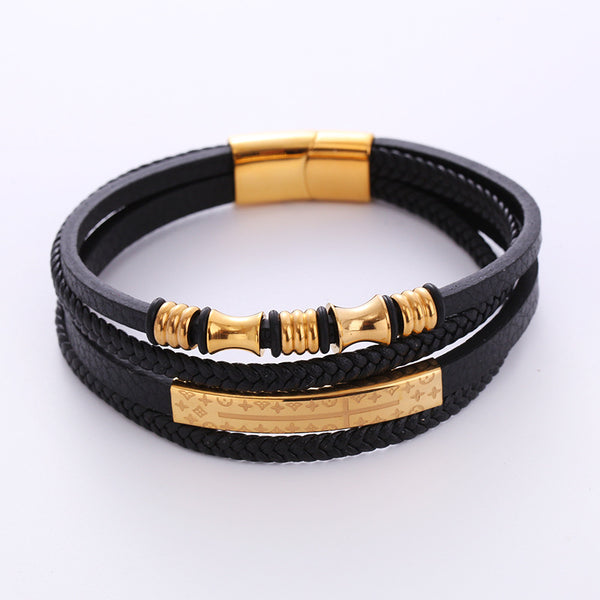 Cute & Edgy Men Irregular Rhombus Titanium Steel Electroplating Bracelets