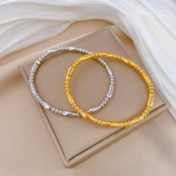 Korean East Asia Symbol Titanium Steel Electroplating Bangles