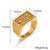 Women Fashion Circle Geometric Stainless Steel 18K Gold Plated Rings