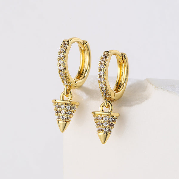 Women Conical Geometric Copper Electroplating Earrings