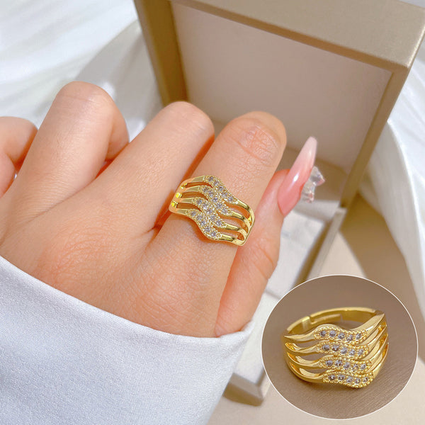 Women Cartoon Crown Brass Electroplating Rings