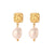 Fashion Pearl Geometric Stainless Steel 18K Gold Plated Earrings