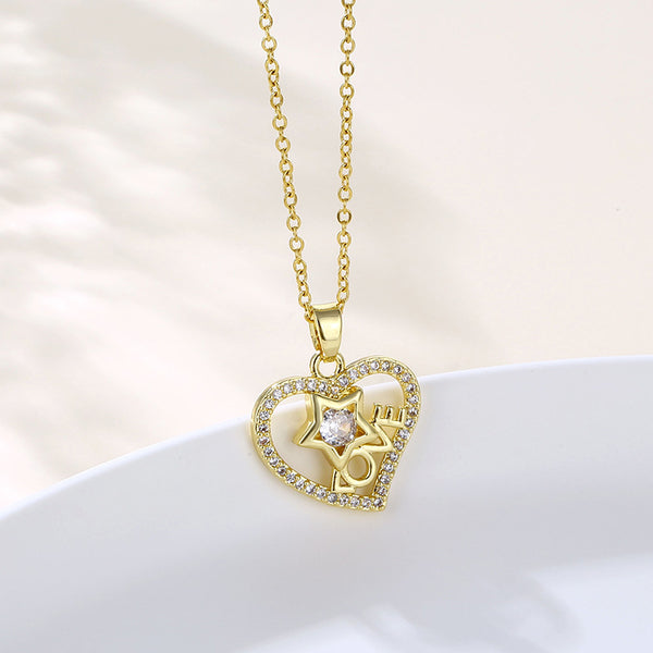 Women Minimalist Heart Stainless Steel Electroplating Necklaces