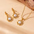 Women Fashion Flower Plant Stainless Steel Electroplating Jewelry Sets