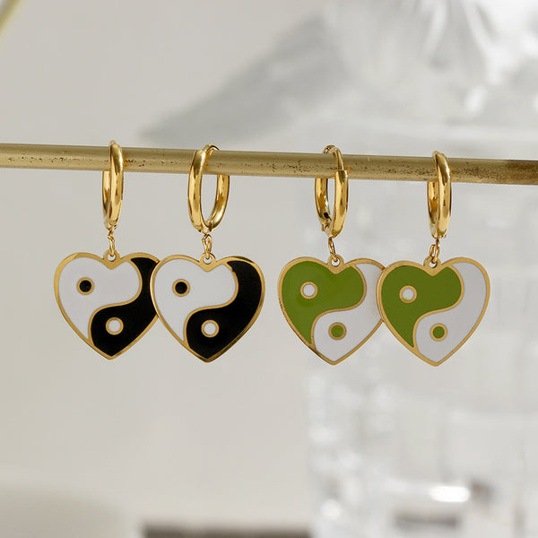 Heart Stainless Steel 18K Gold Plated Earrings