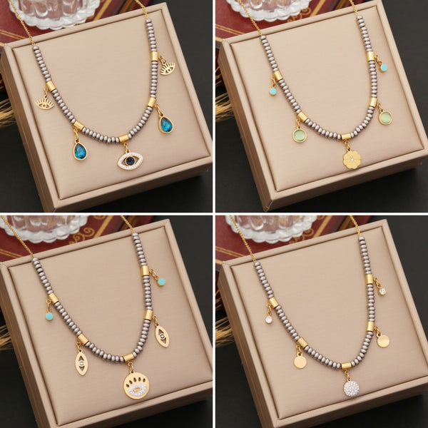 Fashion Eye Stainless Steel Electroplating Necklaces