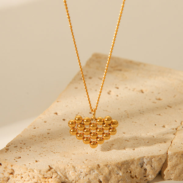 IG Style Heart Geometric Stainless Steel Electroplating Necklaces