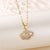 Korean Women Geometric Metal Titanium Steel Diamond Inlay Necklaces