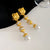 Mid-century Modern Droplet Droplet Artificial Pearl Inlay Earrings