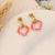 Cute Geometric Stainless Steel Electroplating Stud Earrings