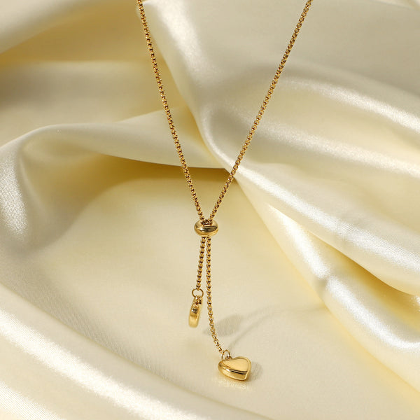 IG Style Heart Geometric Stainless Steel 18K Gold Plated Necklaces