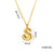 Letter Text Number Titanium Steel 18K Gold Plated Necklaces