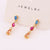 Refreshing Women Irregular Droplet Copper Diamond Inlay Earrings