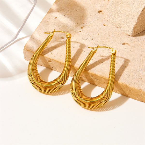 Fashion Droplet Stainless Steel Electroplating Earrings