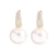 Versatile Pearl Geometric Zircon Drop Earrings