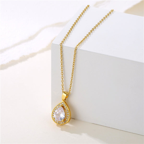 Women Minimalist Geometric Metal Droplet Stainless Steel Electroplating Necklaces