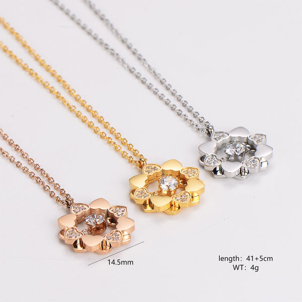 Fashion Heart Stainless Steel Electroplating Necklaces