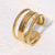 Open Ring Fashion Stripe Geometric Stainless Steel Electroplating Rings