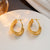 Minimalist Mesh Geometric Titanium Steel 18K Gold Plated Earrings