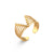 Women Fashion Stripe Geometric Stainless Steel 18K Gold Plated Rings