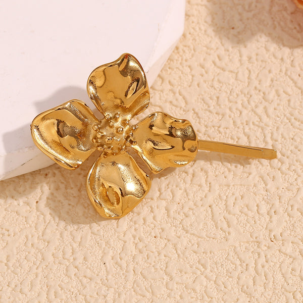 Elegant Fashion Flower Stainless Steel Electroplating Hair Clips