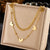 Heart Chain Cube Heart Bowknot Stainless Steel Electroplating Necklaces