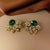 Luxurious Flower Flower Artificial Pearl Diamond Inlay Earrings