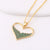 Women Diamond Metal Rainbow Heart Copper Necklaces