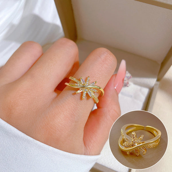 Korean Women East Asia Symbol Animal Cloud Guanyin Crown Brass Electroplating Rings