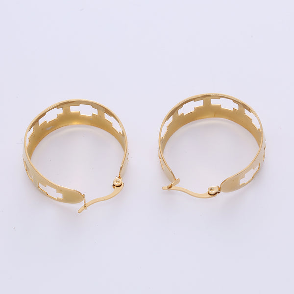 Women Metal Crown Stainless Steel Electroplating Earrings