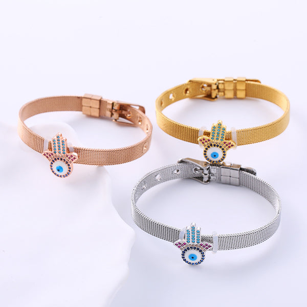 Women Versatile Totem Stainless Steel Diamond Inlay Bracelets