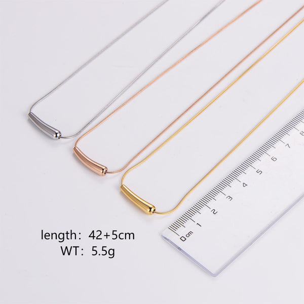 Expressive Stripe Circle Heart Stainless Steel Electroplating Necklaces