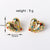 Heart Heart Copper Diamond Inlay Stud Earrings