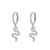 925 Sterling Silver Expressive Snake Chinese Zodiac Animal Silver Electroplating Earrings