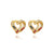 Luxurious Heart Amur adonis Heart Copper Zircon Inlay Earrings