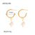 IG Style Pearl Geometric Stainless Steel 18K Gold Plated Earrings