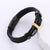 Exotic Men Metal Pearl Skull Leather Electroplating String Bracelets