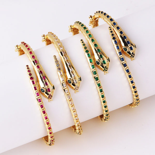 Snake Snake Zircon Electroplating Bangles