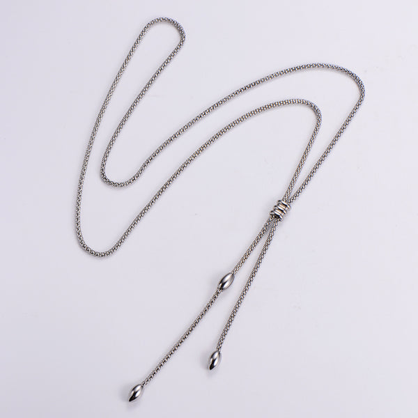 Women Minimalist Knot Flower Titanium Steel Necklaces