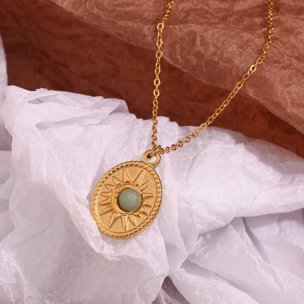 Versatile Circle Geometric Stainless Steel 18K Gold Plated Necklaces