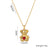 Moderate Luxury Bear Animal Chinese Zodiac Titanium Steel 18K Gold Plated Necklaces