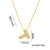 Letter Text Number Titanium Steel 18K Gold Plated Necklaces